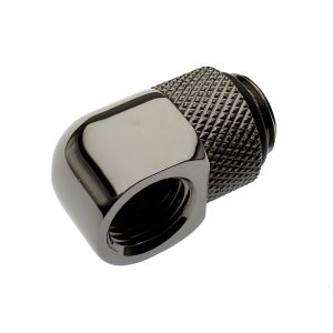 XSPC G1/4, 90 Degree Classic Rotary Fitting - Black Chrome (4 Pack)