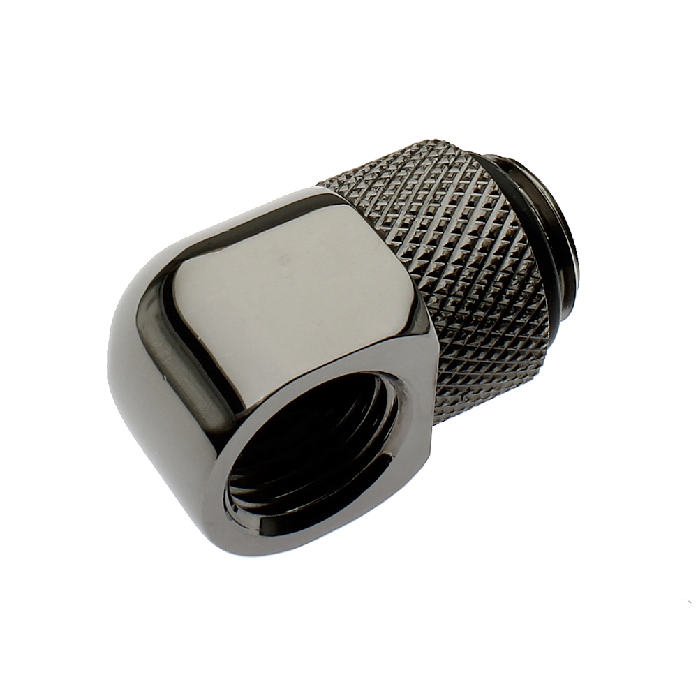 XSPC G1/4, 90 Degree Classic Rotary Fitting - Black Chrome (4 Pack)
