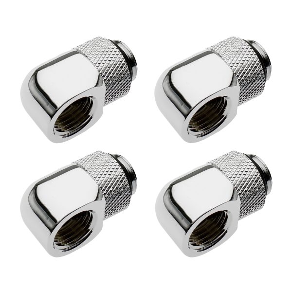 XSPC G1/4, 90 Degree Classic Rotary Fitting – Chrome (4 Pack)