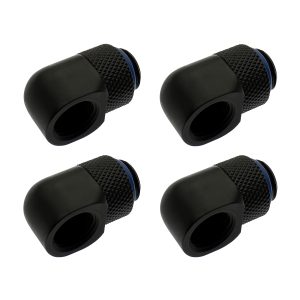 XSPC G1/4, 90 Degree Classic Rotary Fitting - Matte Black (4 Pack)