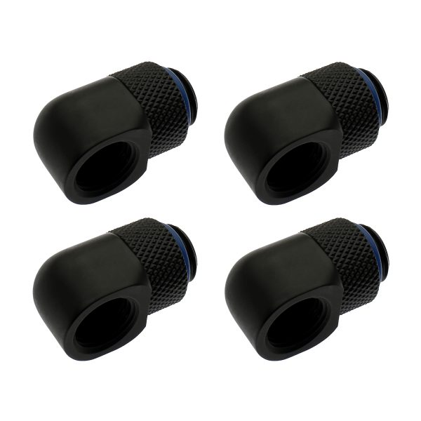XSPC G1/4, 90 Degree Classic Rotary Fitting – Matte Black (4 Pack)