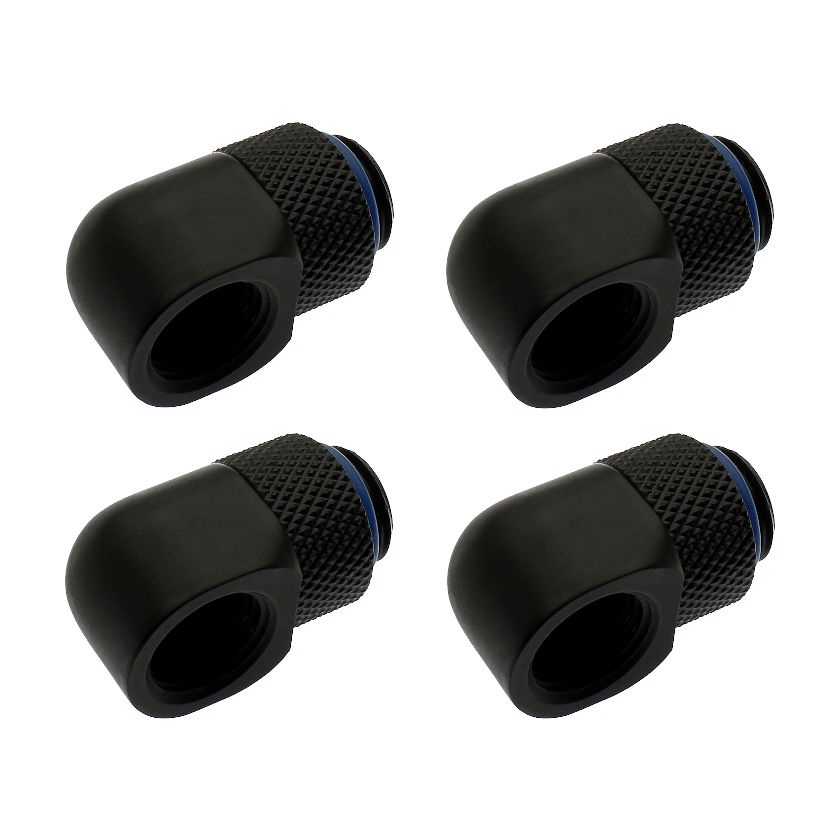 XSPC G1/4, 90 Degree Classic Rotary Fitting - Matte Black (4 Pack)