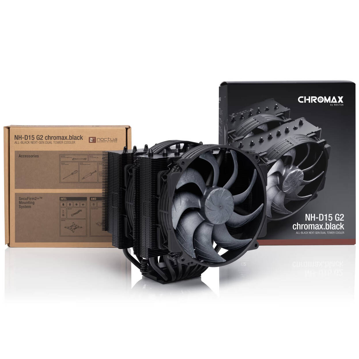 Noctua NH-D15 G2 chromax.black CPU cooler, dual-tower, PWM - black, 140mm