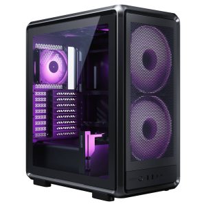 Cooler Master MasterFrame 500 Mesh ARGB PC Case, Mid-Tower, E-ATX, Tempered Glass - Black
