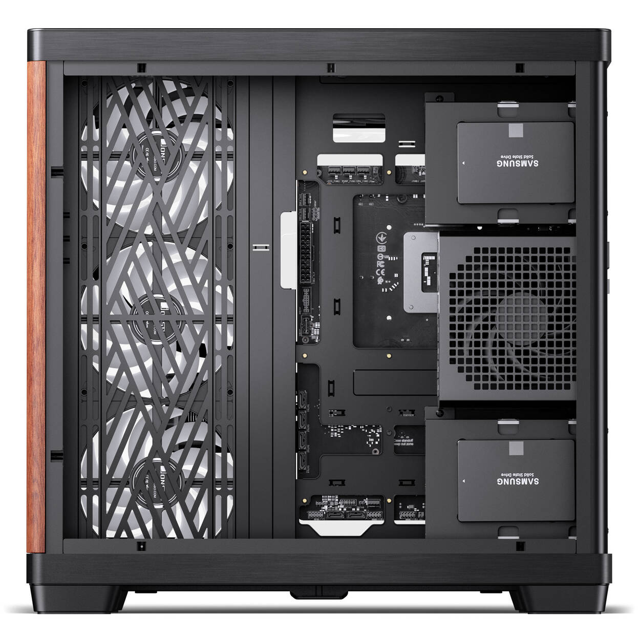 JONSBO TK-4 Wood PC Case, Mid Tower, ATX, Tempered Glass - black