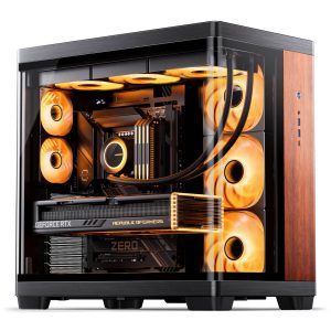 JONSBO TK-4 Wood PC Case, Mid Tower, ATX, Tempered Glass - black