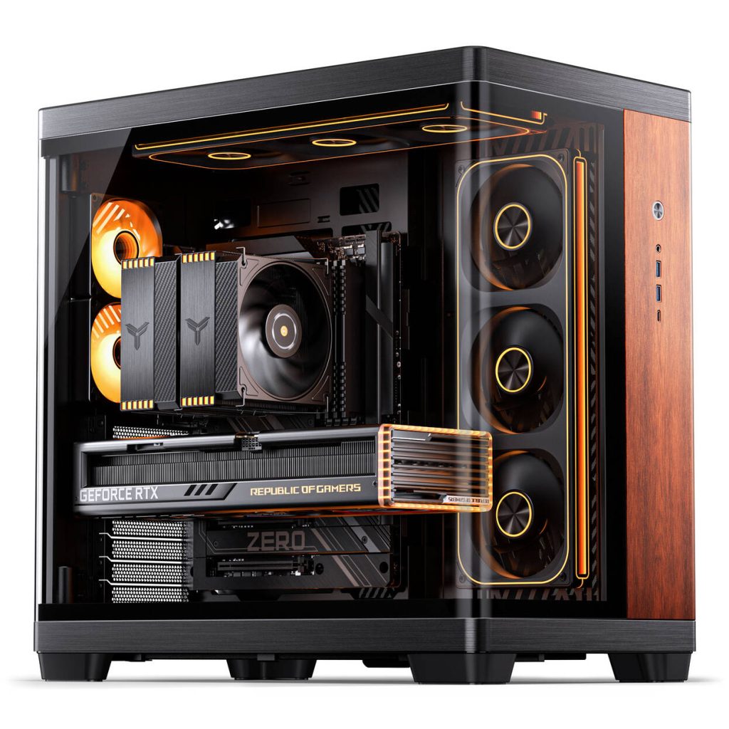 JONSBO TK-4 Wood PC Case, Mid Tower, ATX, Tempered Glass - black