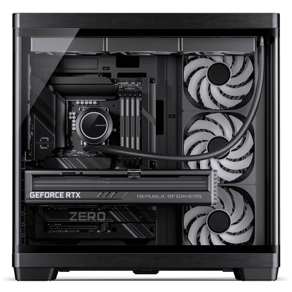 JONSBO TK-4 Wood PC Case, Mid Tower, ATX, Tempered Glass - black