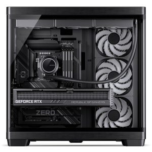 JONSBO TK-4 Wood PC Case, Mid Tower, ATX, Tempered Glass - black