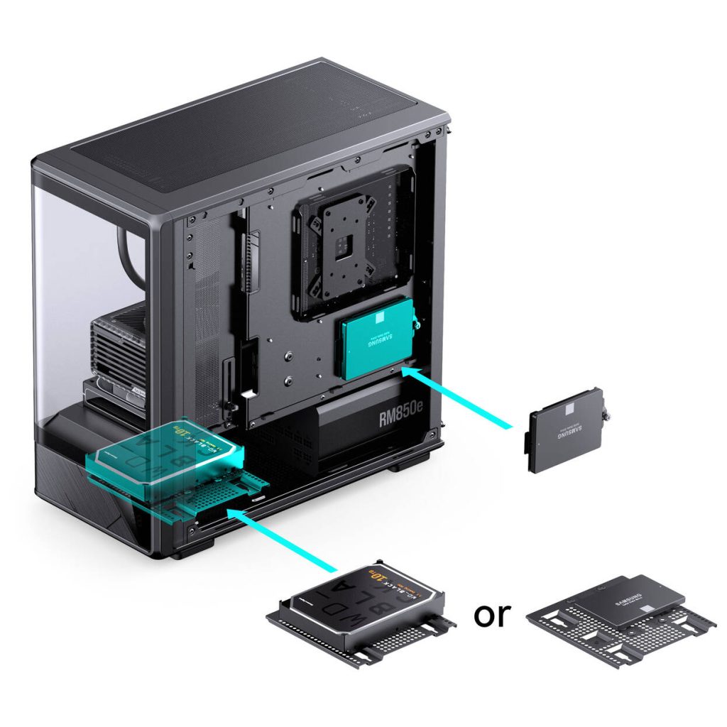 Jonsbo D200 PC Case, Mini Tower, mATX, Tempered Glass - black