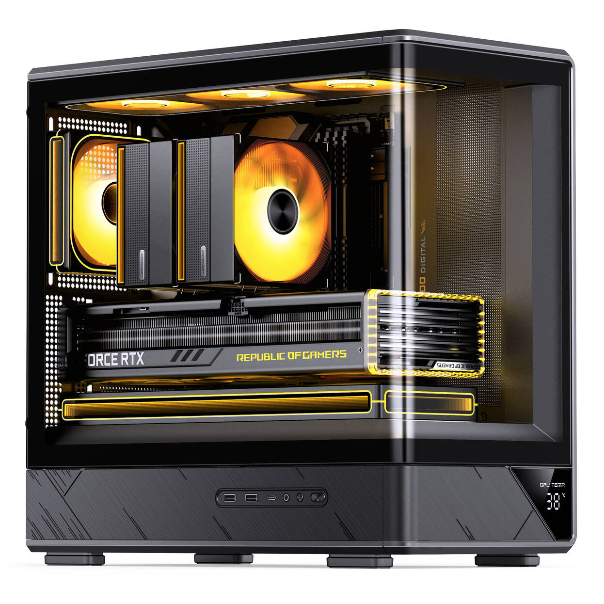 Jonsbo D200 PC Case, Mini Tower, mATX, Tempered Glass - black