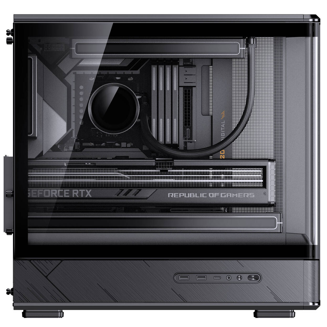 Jonsbo D200 PC Case, Mini Tower, mATX, Tempered Glass - black