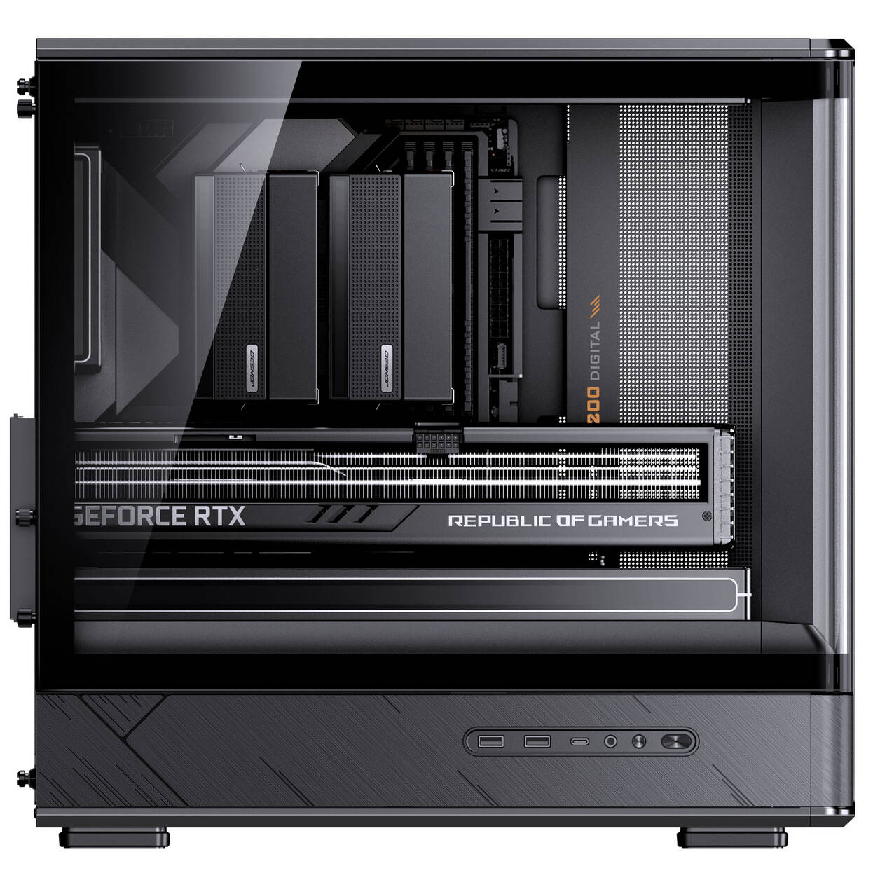 Jonsbo D200 PC Case, Mini Tower, mATX, Tempered Glass - black