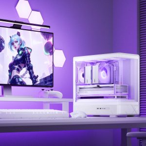 Jonsbo D200 PC Case, Mini Tower, mATX, Tempered Glass - white