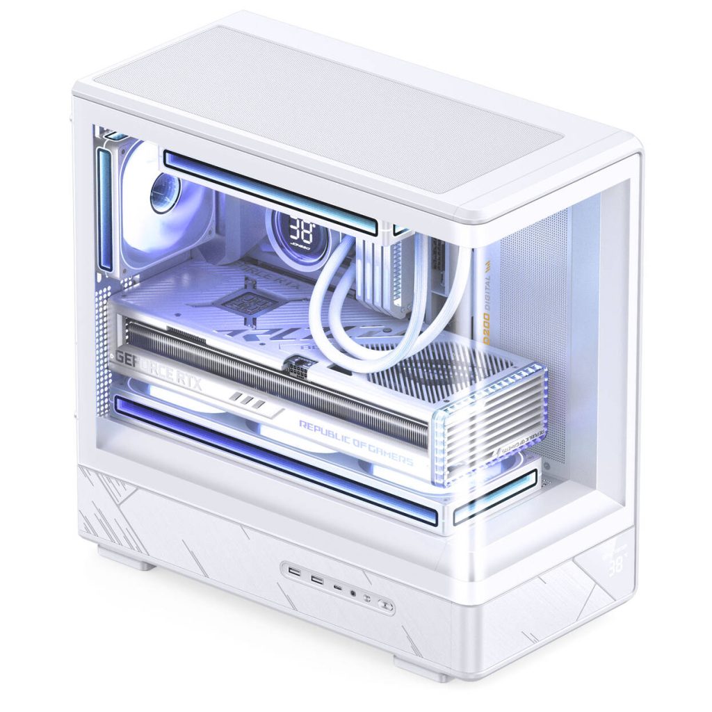 Jonsbo D200 PC Case, Mini Tower, mATX, Tempered Glass - white