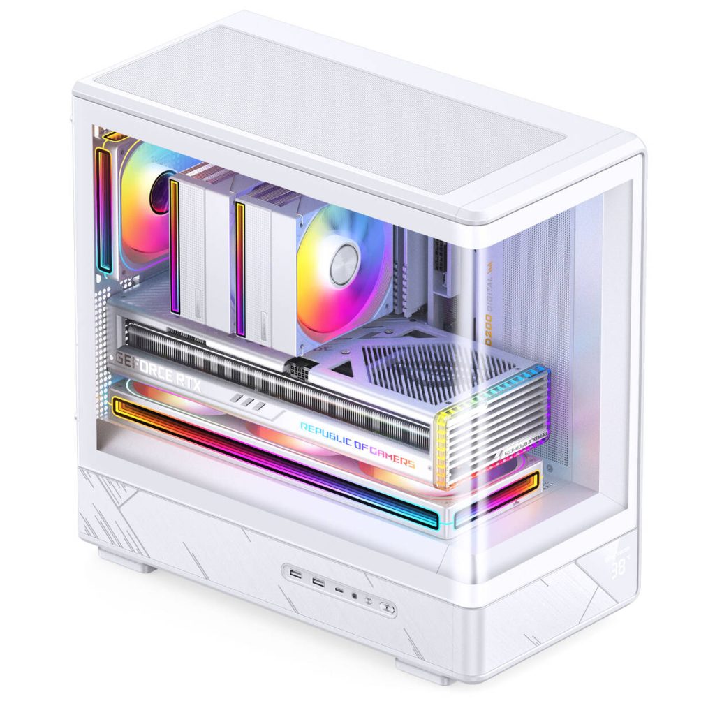 Jonsbo D200 PC Case, Mini Tower, mATX, Tempered Glass - white