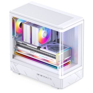 Jonsbo D200 PC Case, Mini Tower, mATX, Tempered Glass - white
