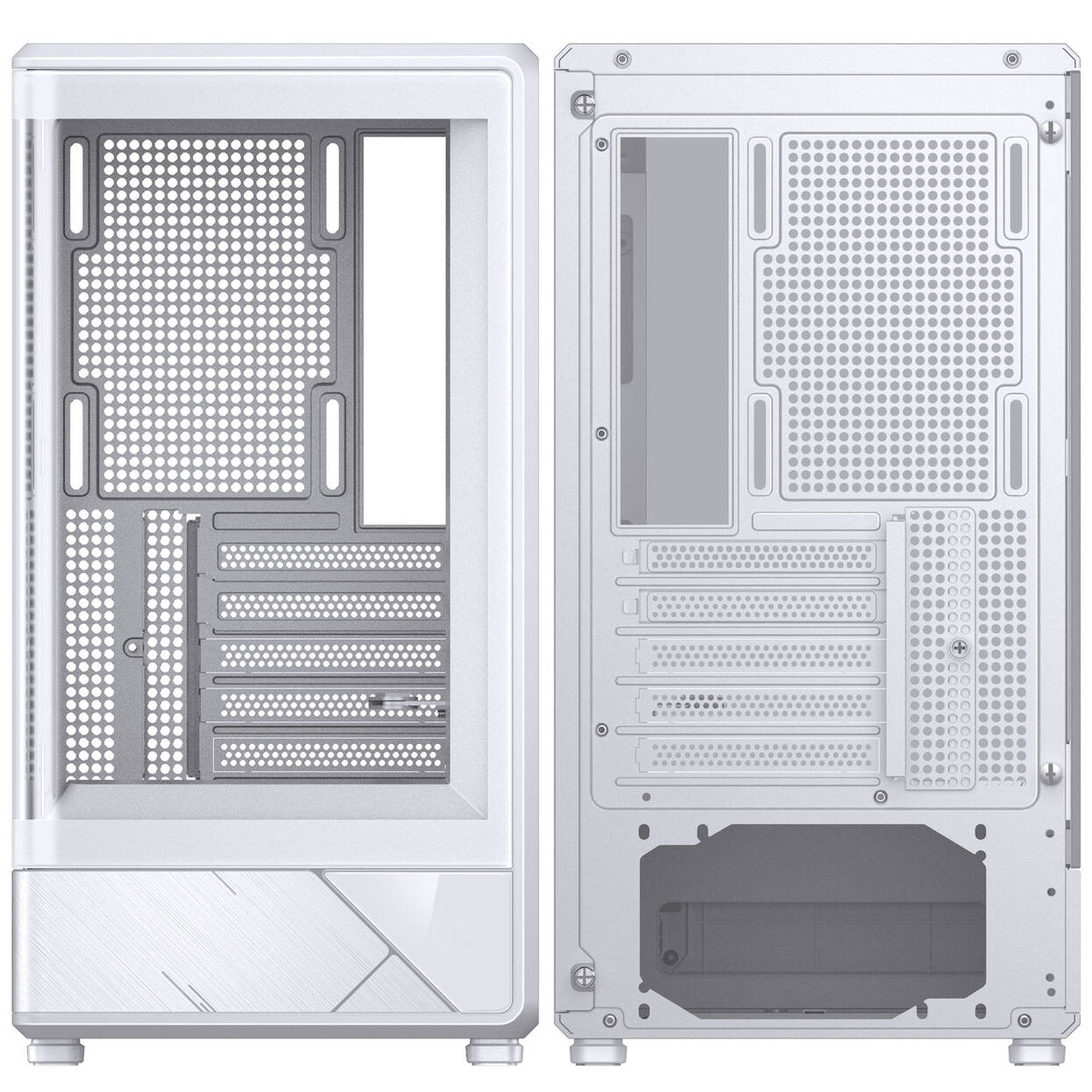 Jonsbo D200 PC Case, Mini Tower, mATX, Tempered Glass - white