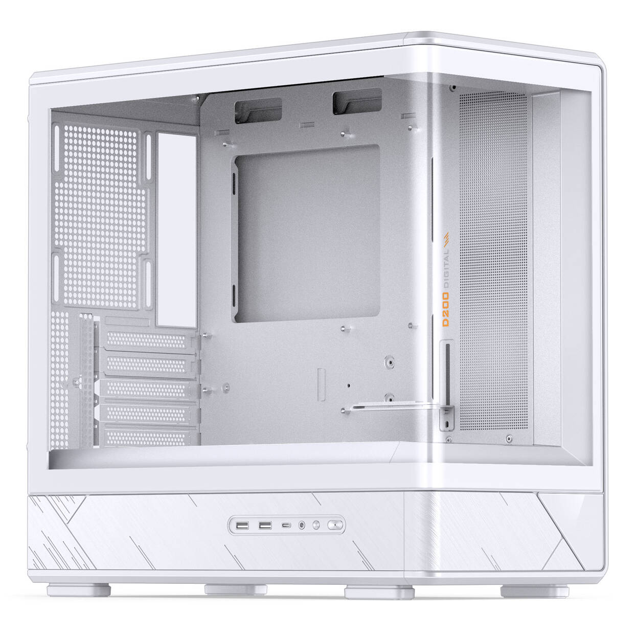 Jonsbo D200 PC Case, Mini Tower, mATX, Tempered Glass - white