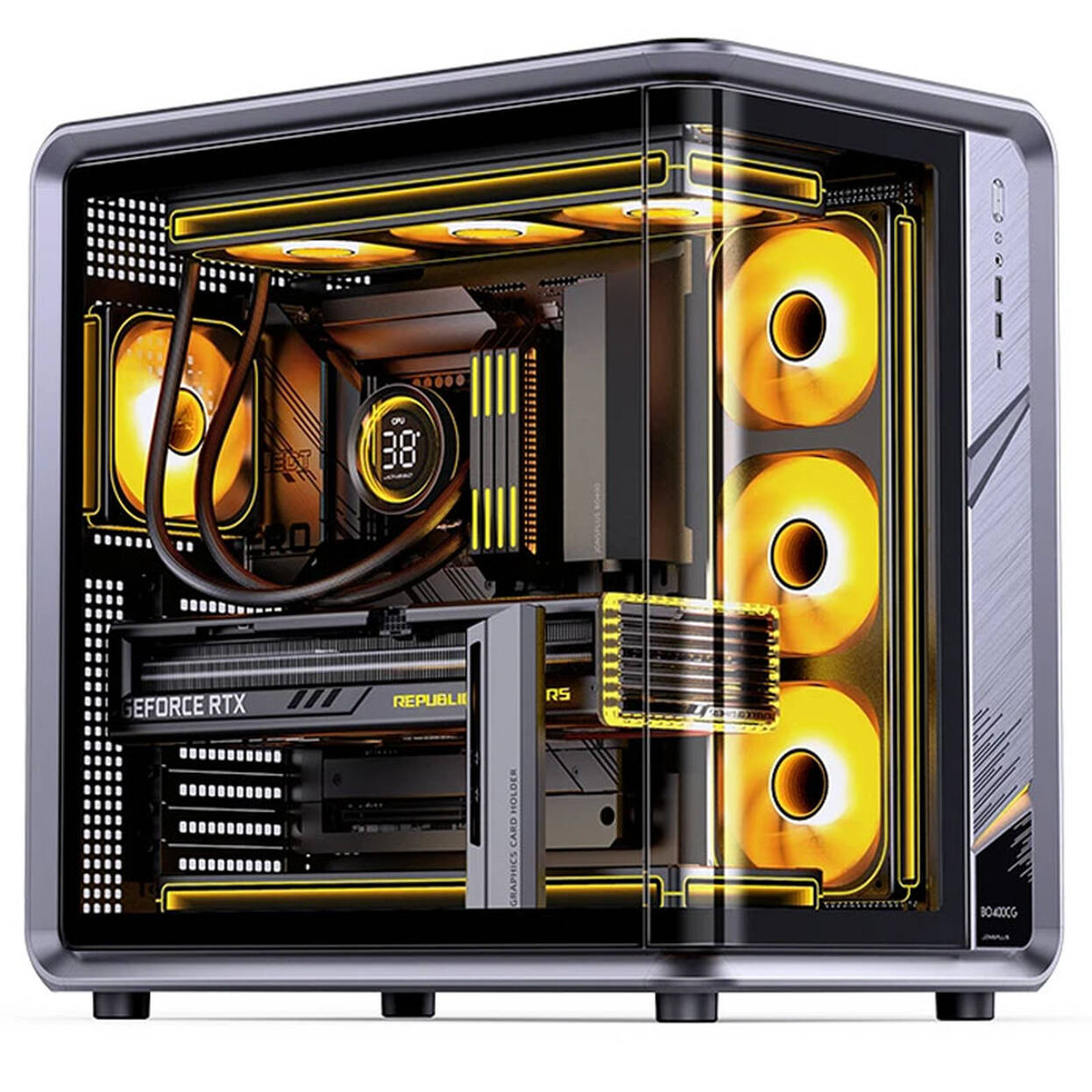 Jonsplus (Jonsbo) BO400CG PC Case, Mid Tower, ATX, Tempered Glass - Gunmetal Grey : image 8