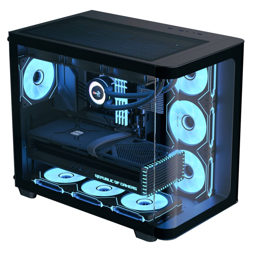 Aerocool P500C PC Case, Mid Tower, ATX, Tempered Glass - Black : image 2