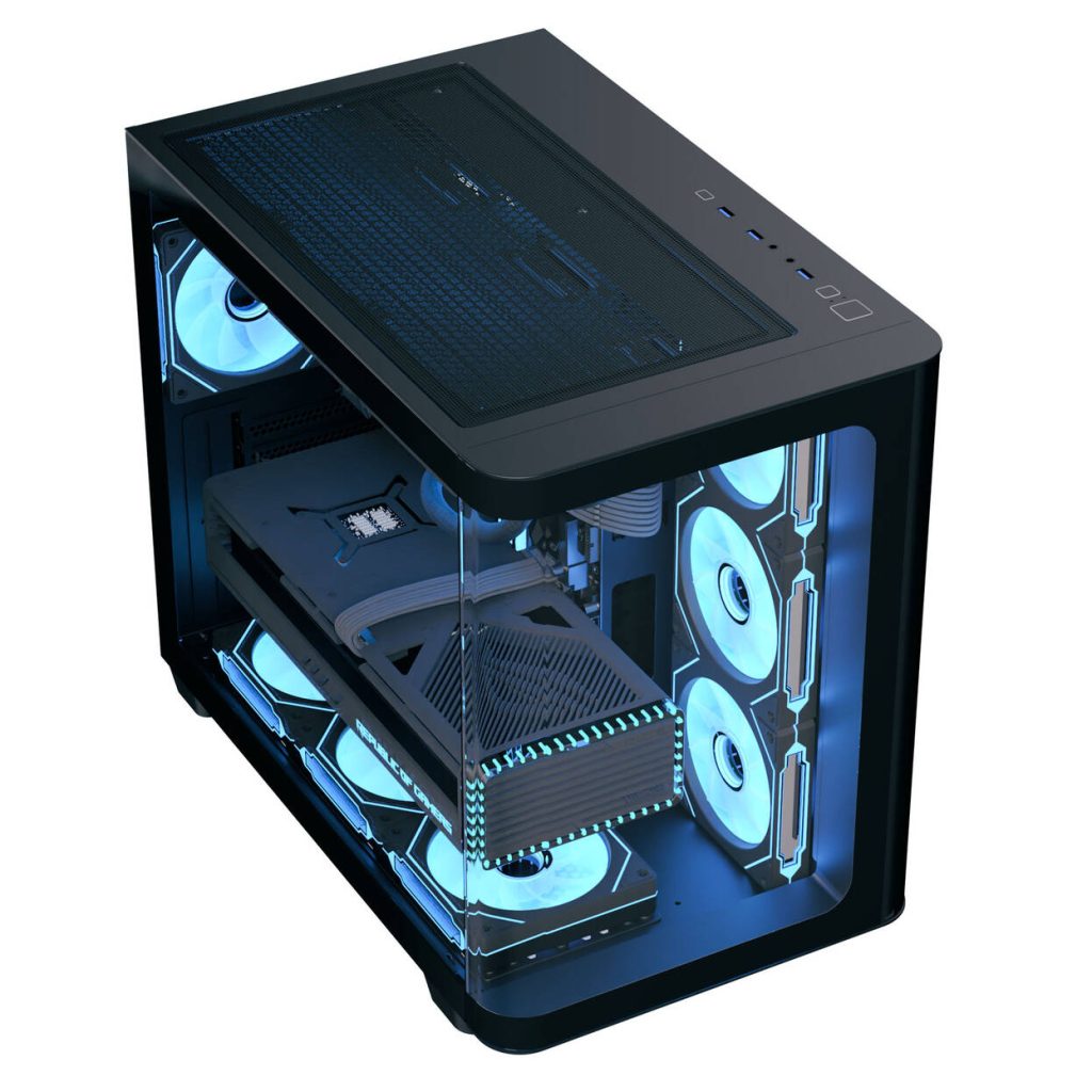 Aerocool P500C PC Case, Mid Tower, ATX, Tempered Glass - Black : image 3