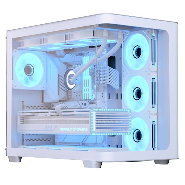 Aerocool P500C PC Case, Mid Tower, ATX, Tempered Glass – white