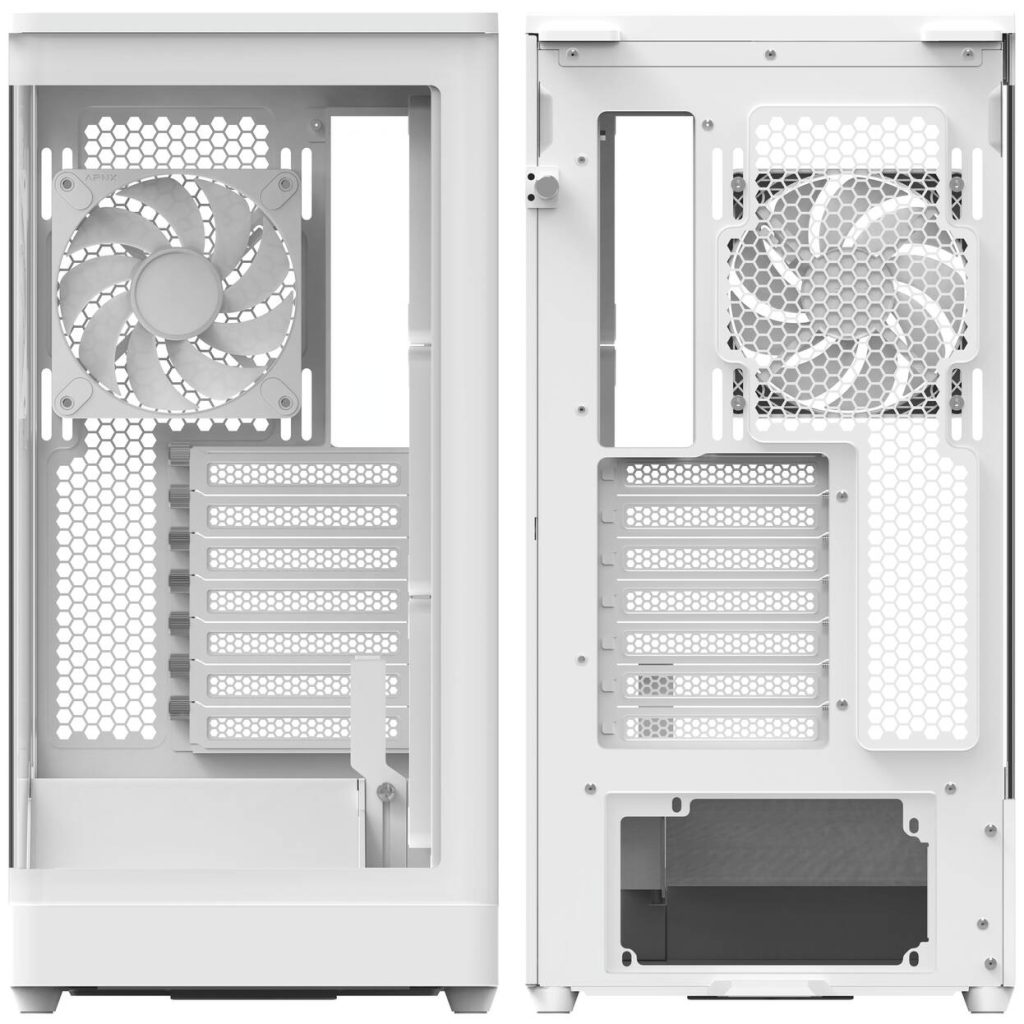 Aerocool P500A PC Case, Mid-Tower, ATX, Tempered Glass, RGB - White