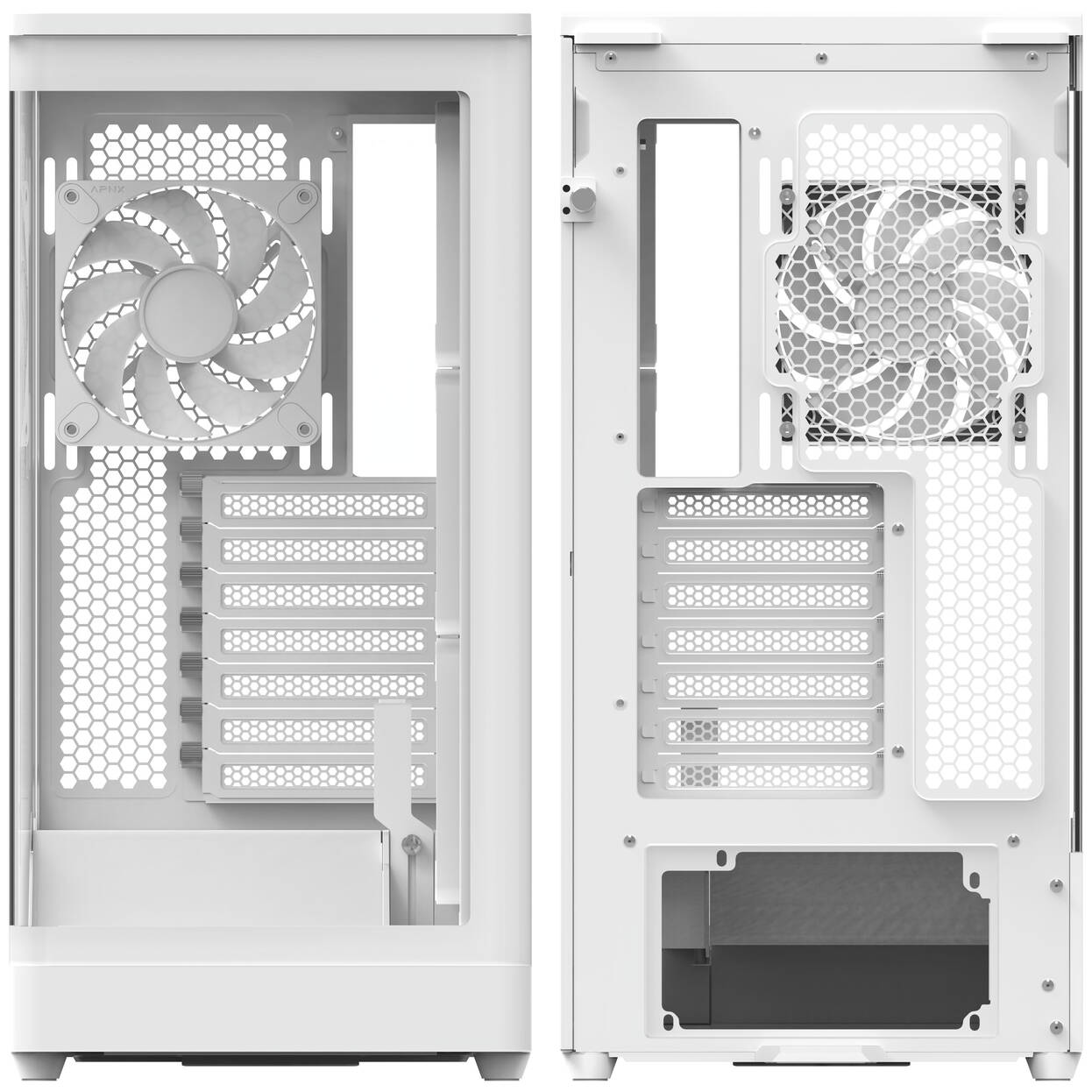 Aerocool P500A PC Case, Mid-Tower, ATX, Tempered Glass, RGB - White