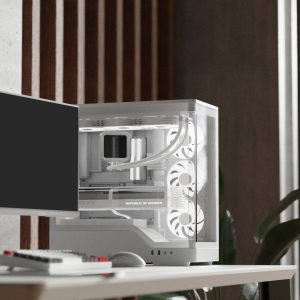 Aerocool P500A PC Case, Mid-Tower, ATX, Tempered Glass, RGB - White