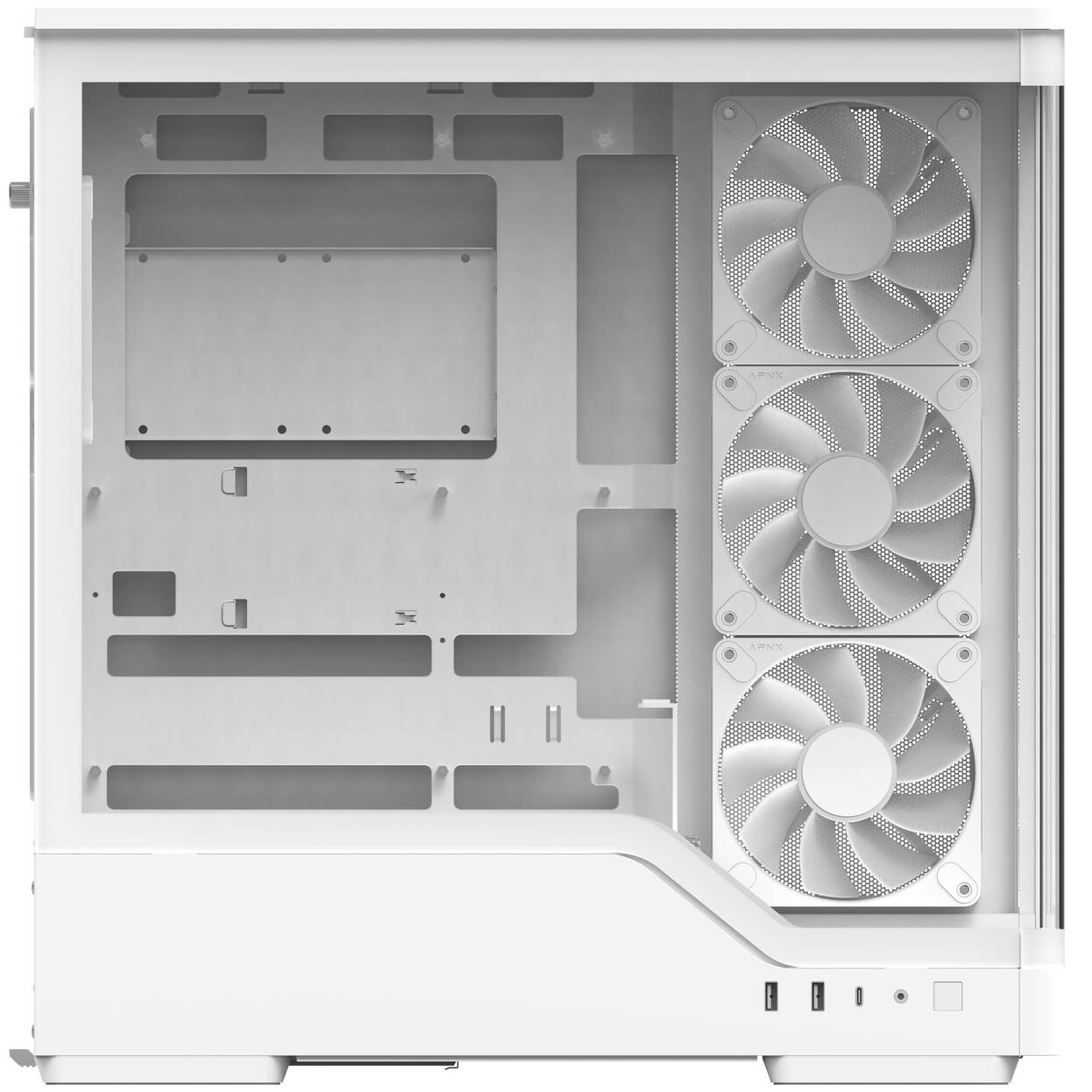 Aerocool P500A PC Case, Mid-Tower, ATX, Tempered Glass, RGB - White