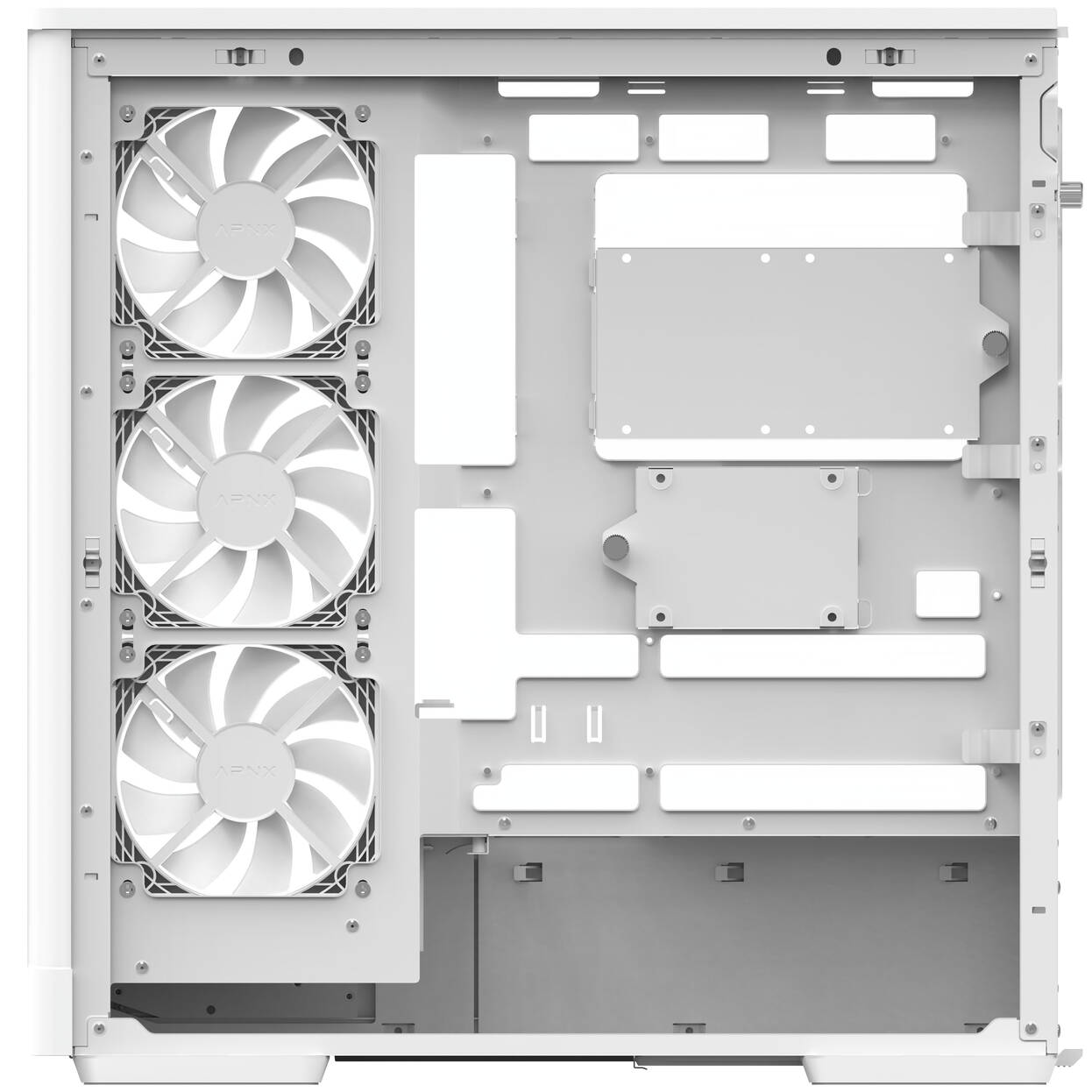 Aerocool P500A PC Case, Mid-Tower, ATX, Tempered Glass, RGB - White