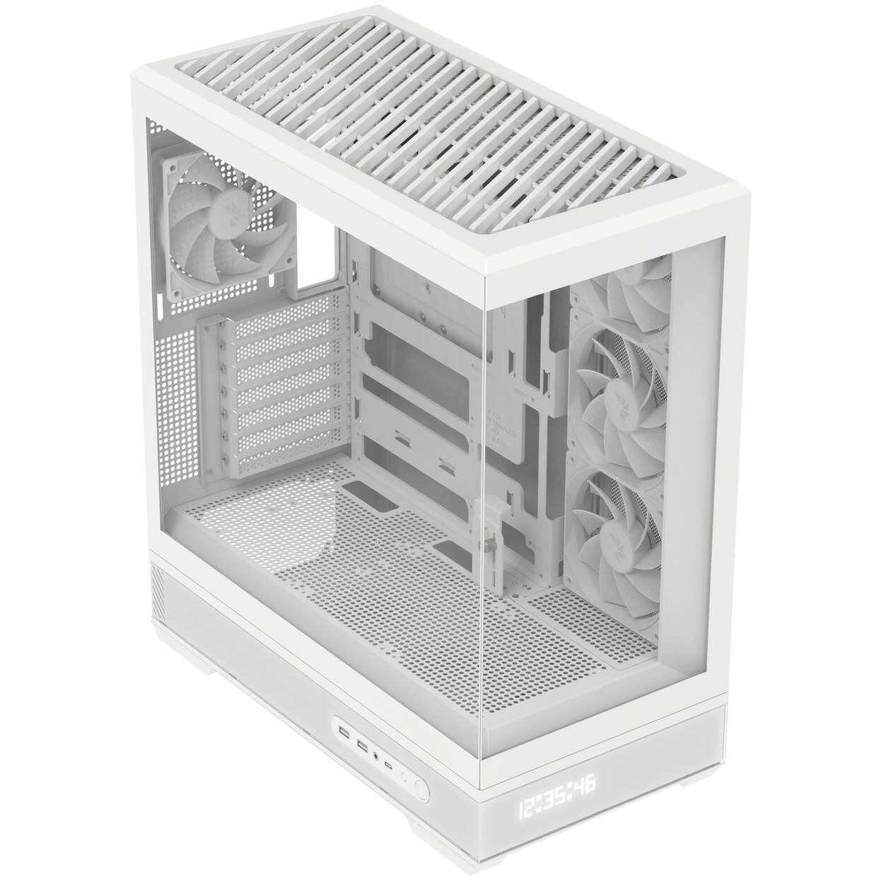 Aerocool P500B PC Case, Mid Tower, ATX, Tempered Glass, RGB - White