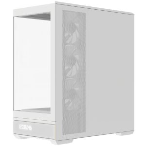 Aerocool P500B PC Case, Mid Tower, ATX, Tempered Glass, RGB - White