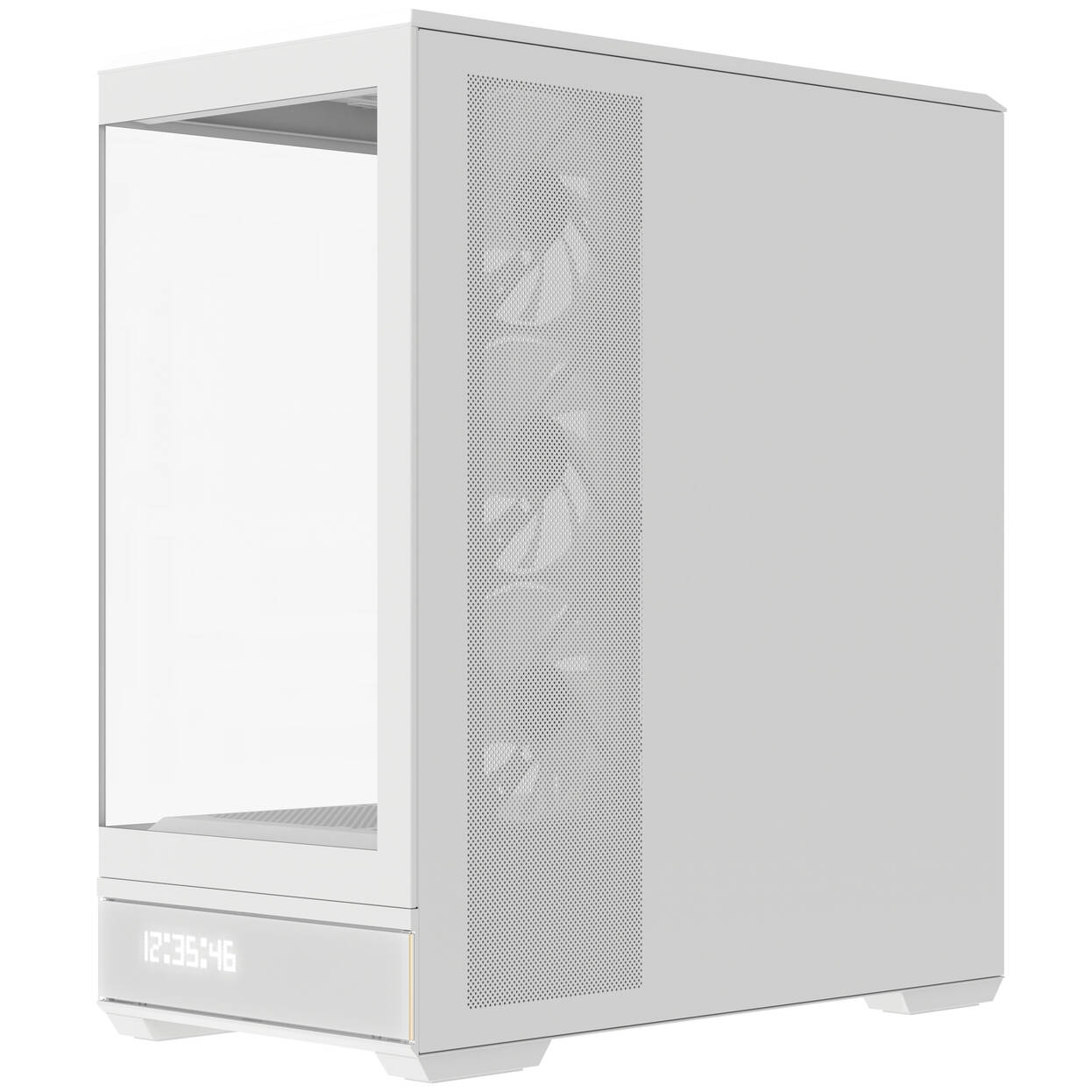 Aerocool P500B PC Case, Mid Tower, ATX, Tempered Glass, RGB - White