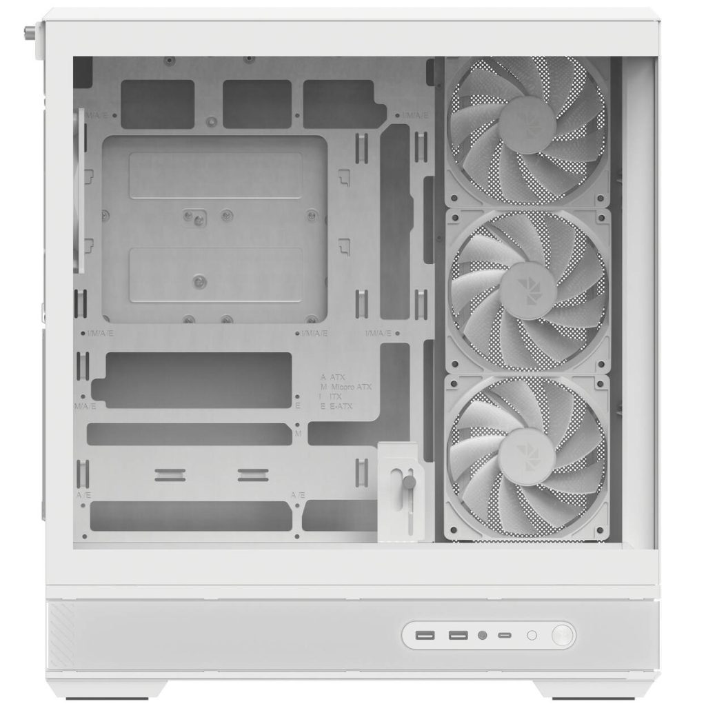 Aerocool P500B PC Case, Mid Tower, ATX, Tempered Glass, RGB - White