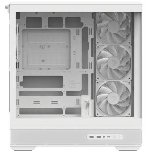 Aerocool P500B PC Case, Mid Tower, ATX, Tempered Glass, RGB - White