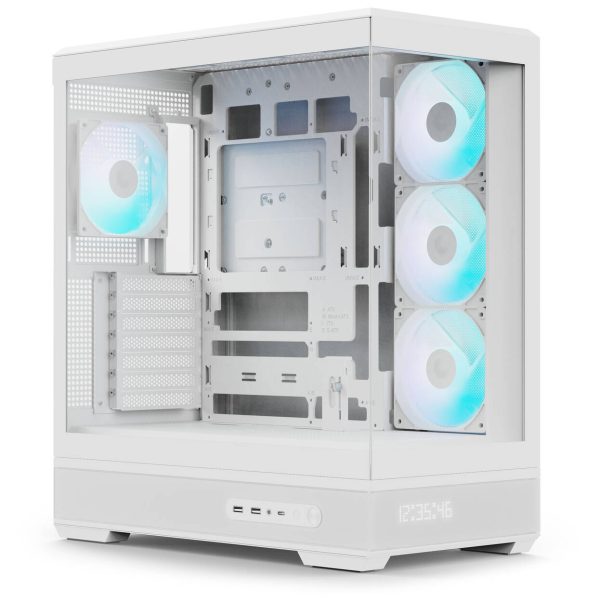 Aerocool P500B PC Case, Mid Tower, ATX, Tempered Glass, RGB – White