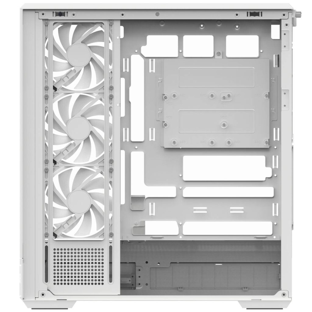Aerocool P500B PC Case, Mid Tower, ATX, Tempered Glass, RGB - White