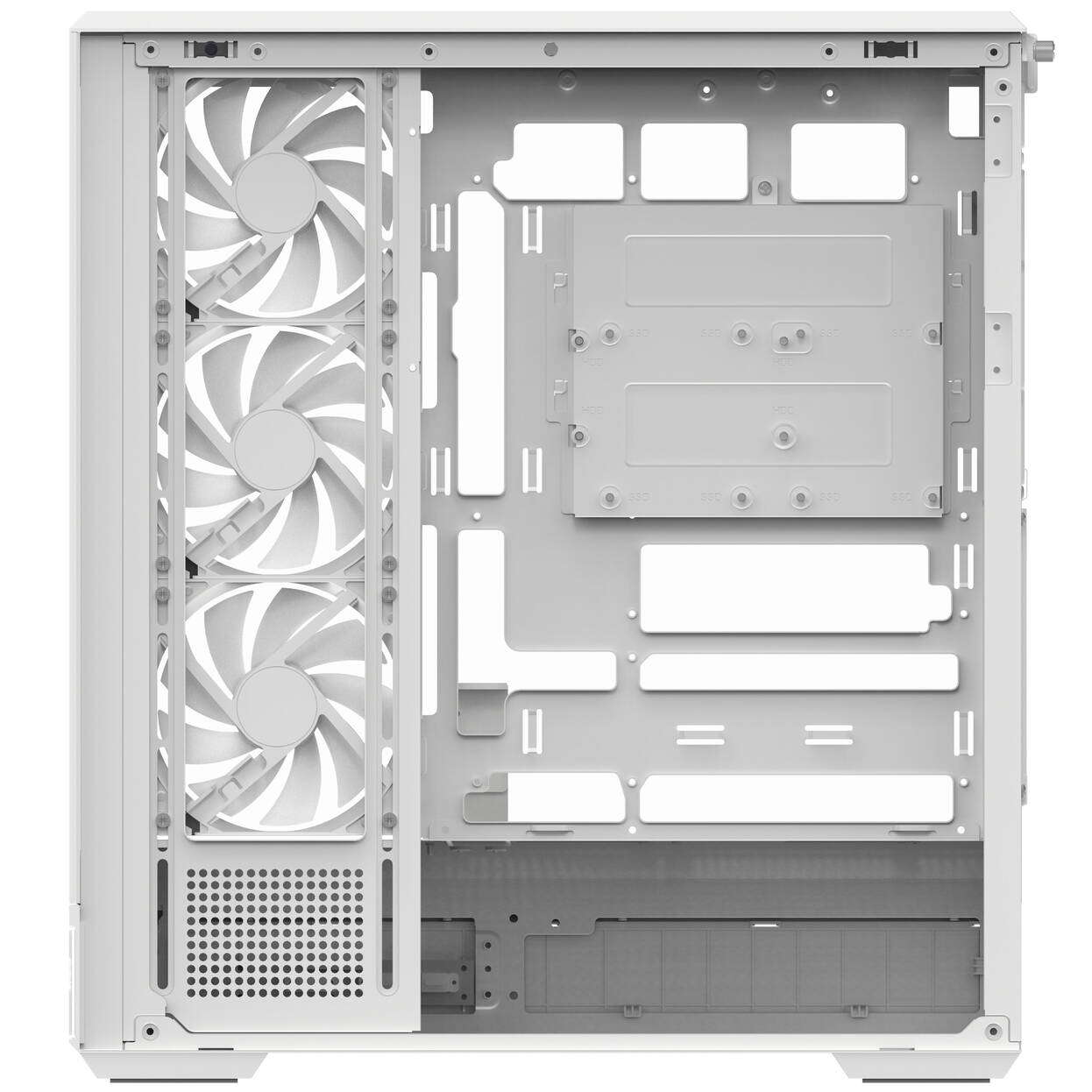 Aerocool P500B PC Case, Mid Tower, ATX, Tempered Glass, RGB - White