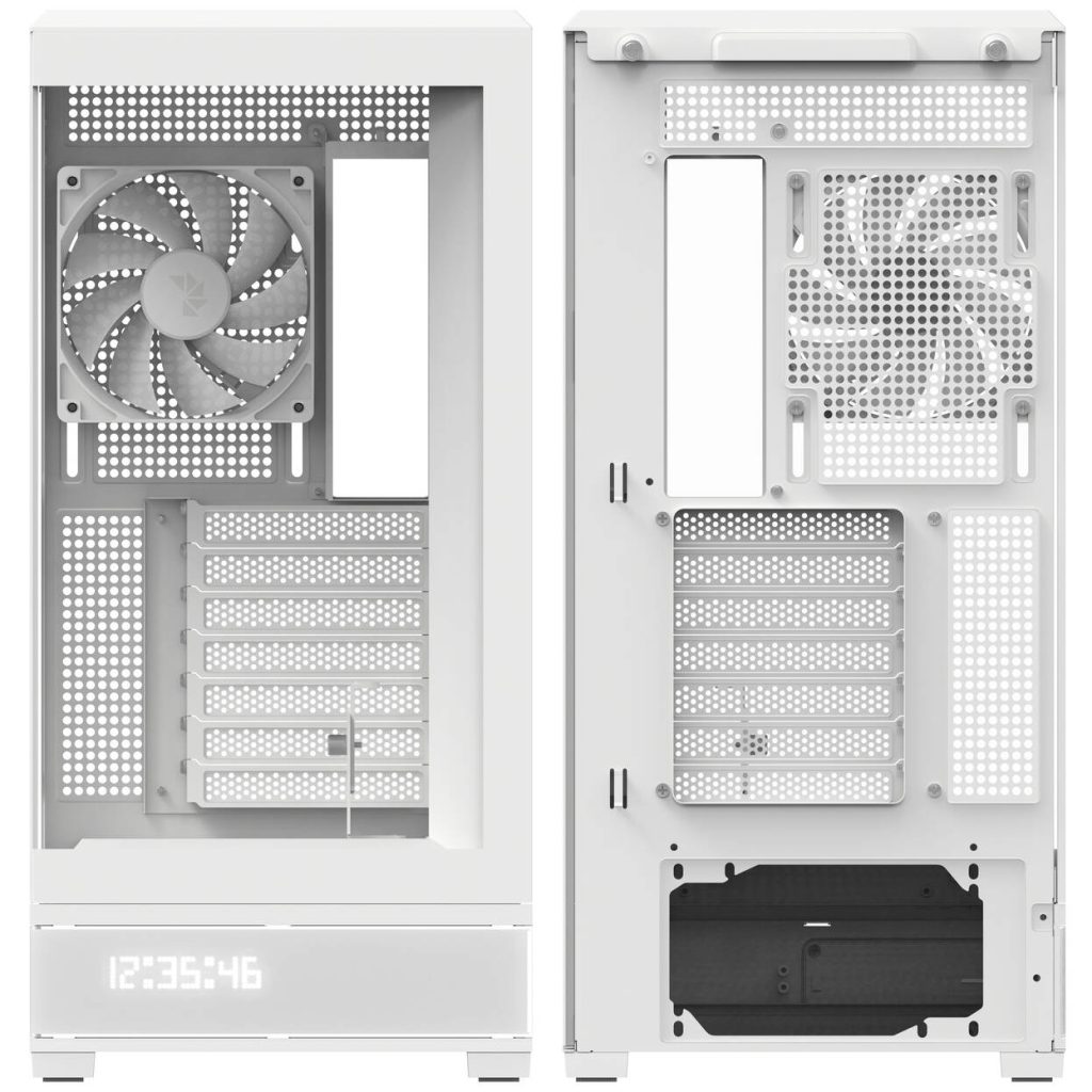 Aerocool P500B PC Case, Mid Tower, ATX, Tempered Glass, RGB - White