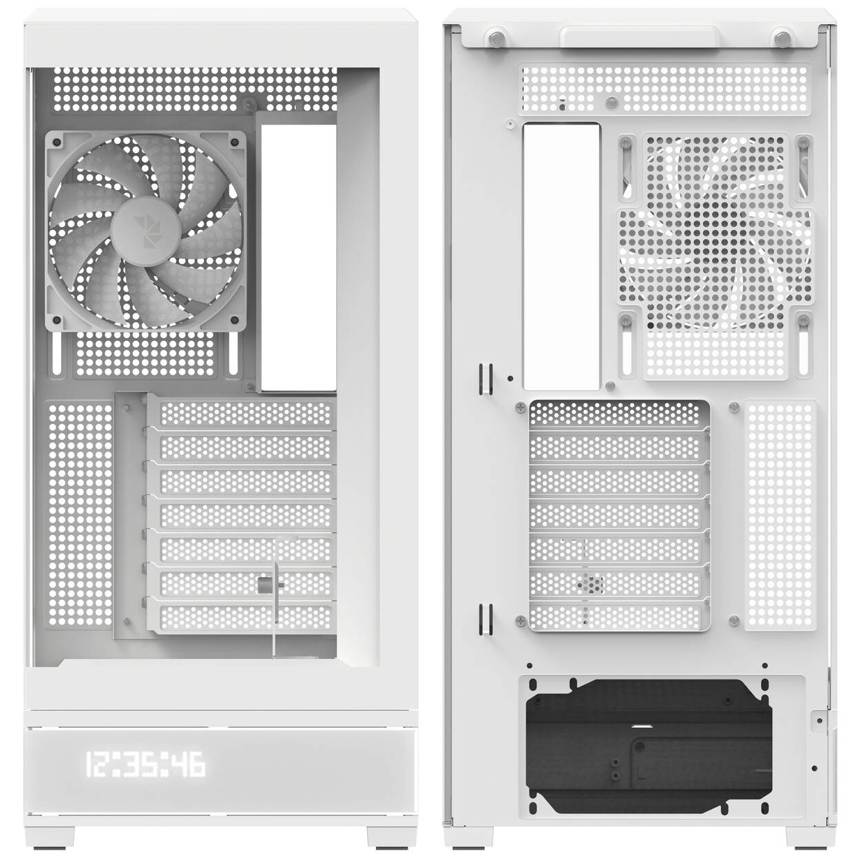 Aerocool P500B PC Case, Mid Tower, ATX, Tempered Glass, RGB - White