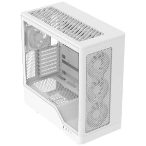Aerocool D520A PC Case, Mid Tower, ATX, Tempered Glass, RGB - White