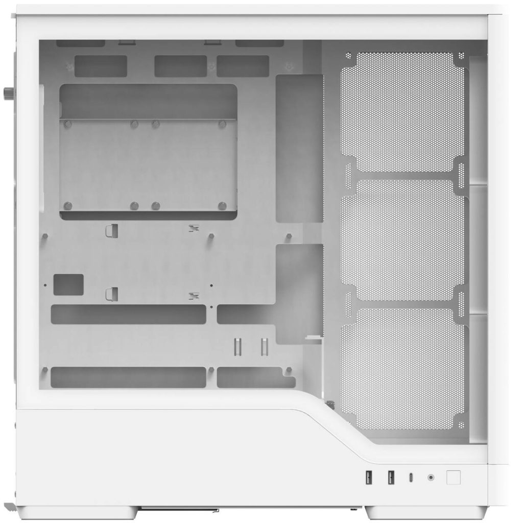Aerocool D520A PC Case, Mid Tower, ATX, Tempered Glass, RGB - White