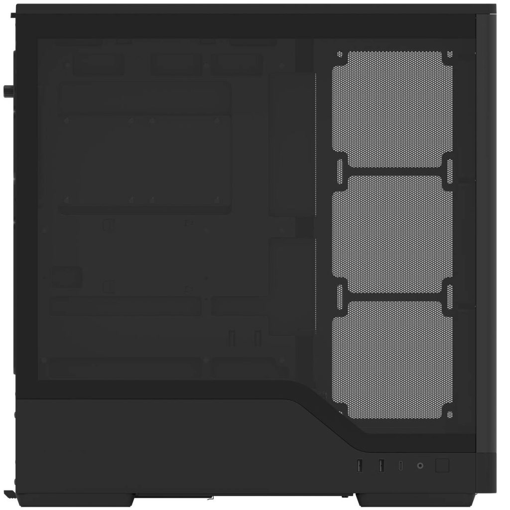 Aerocool D520A PC Case, Mid Tower, ATX, Tempered Glass, RGB - Black