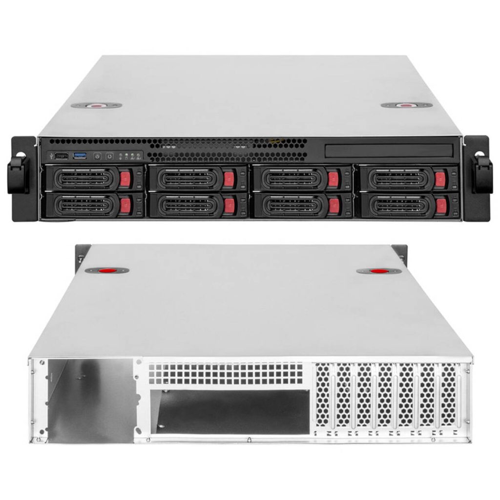 SilverStone RM22-308 Rackmount Server Case, 2U, E-ATX - black