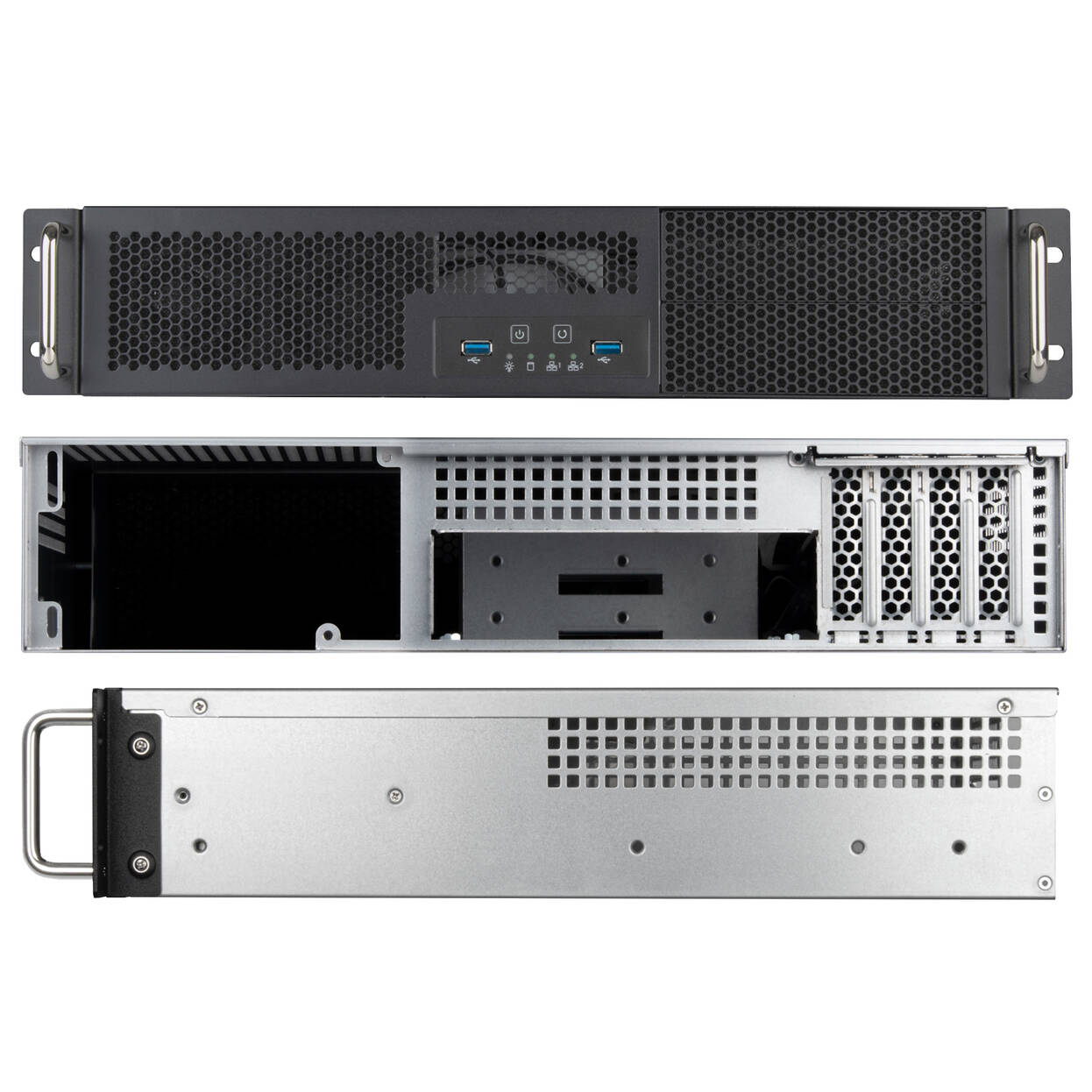 SilverStone SST-RM23-502-MINI - Rackmount Server Case, 2U, Micro-ATX - black