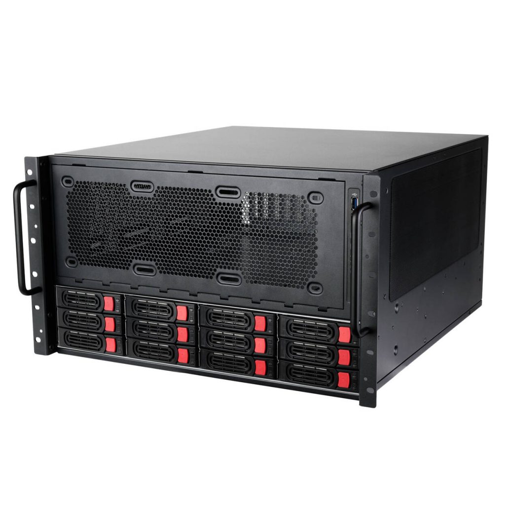 SilverStone RM61-312 Rackmount Case, 12-Bay, 6U - black