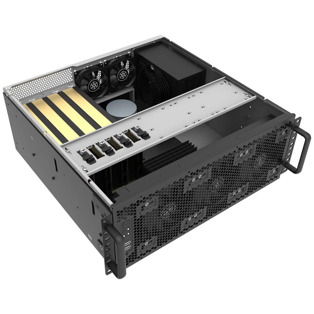 SilverStone RM4A Server Case, 4U Rackmount, SSI-EEB, Mesh - Dark Grey