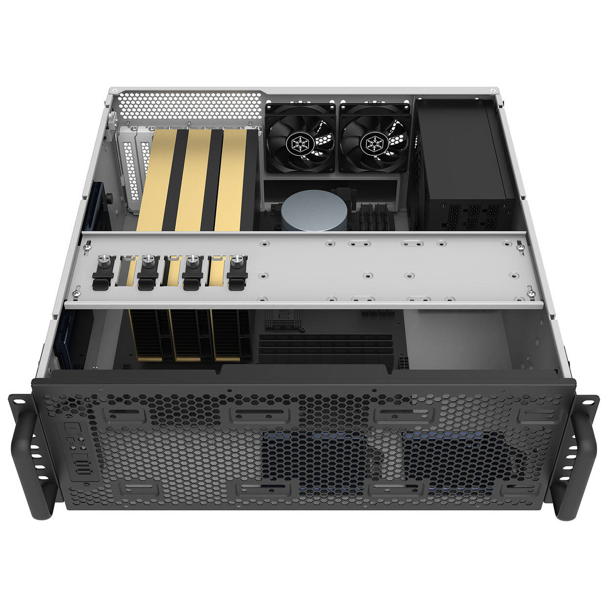 SilverStone RM4A Server Case, 4U Rackmount, SSI-EEB, Mesh - Dark Grey